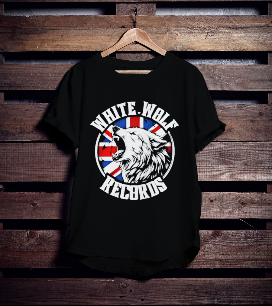 White Wolf Records British Flag Wolf T-Shirt