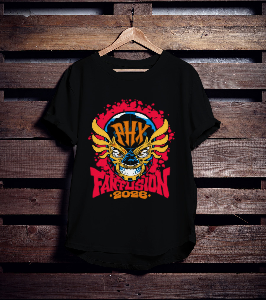 PHX Fusion 2026 Phoenix Wrestling Mask Flame Wings T-Shirt