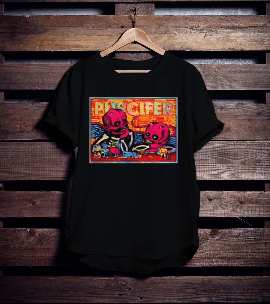 Puscifer Music Hall Fair Park Dallas TX March 25 2026 With Red Winged Skeletons And Vintage Comic T-Shirt