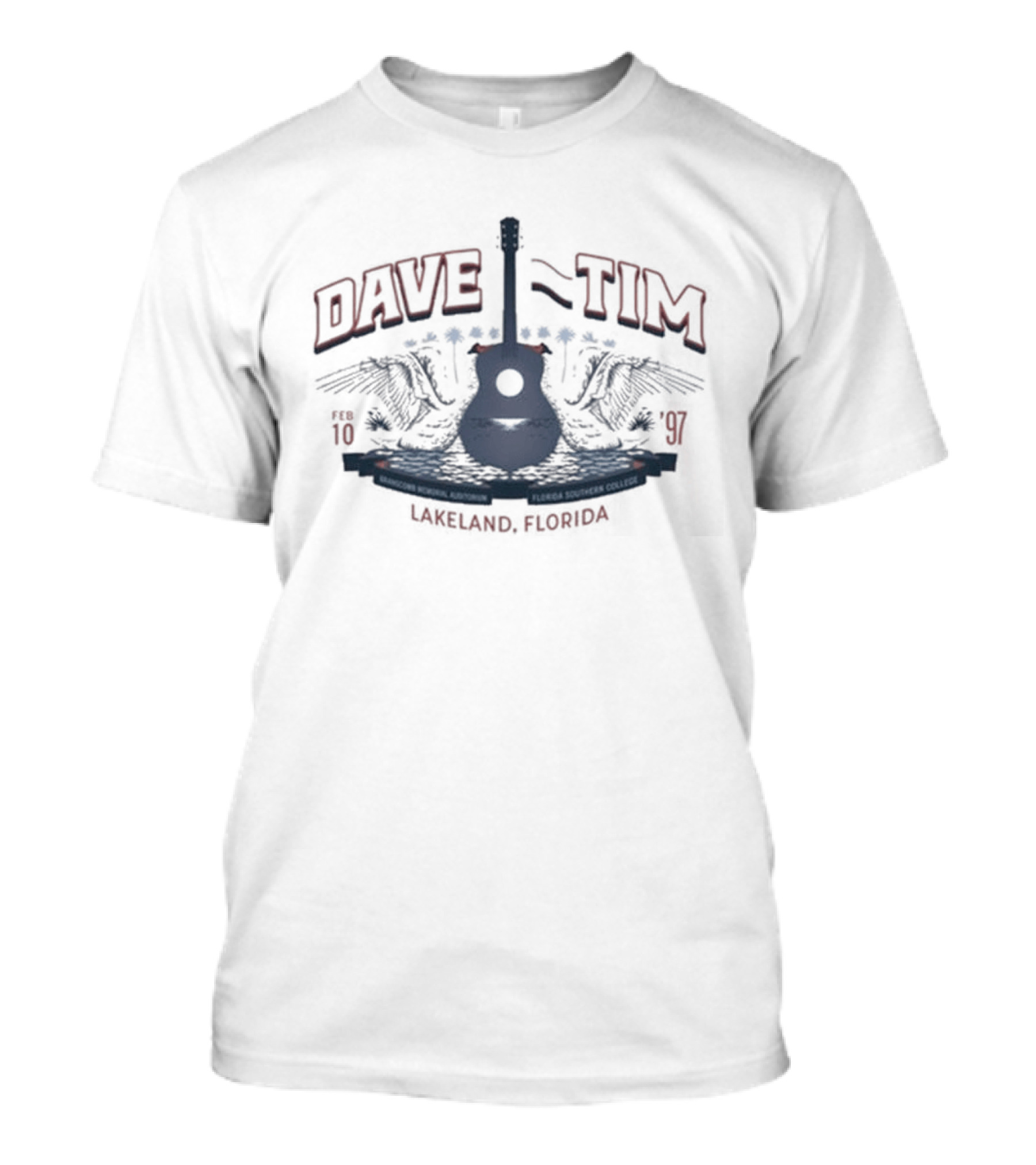 Dave Matthews Tim Reynolds Lakeland FL 02.10.1997 Guitar Wings Concert T-Shirt