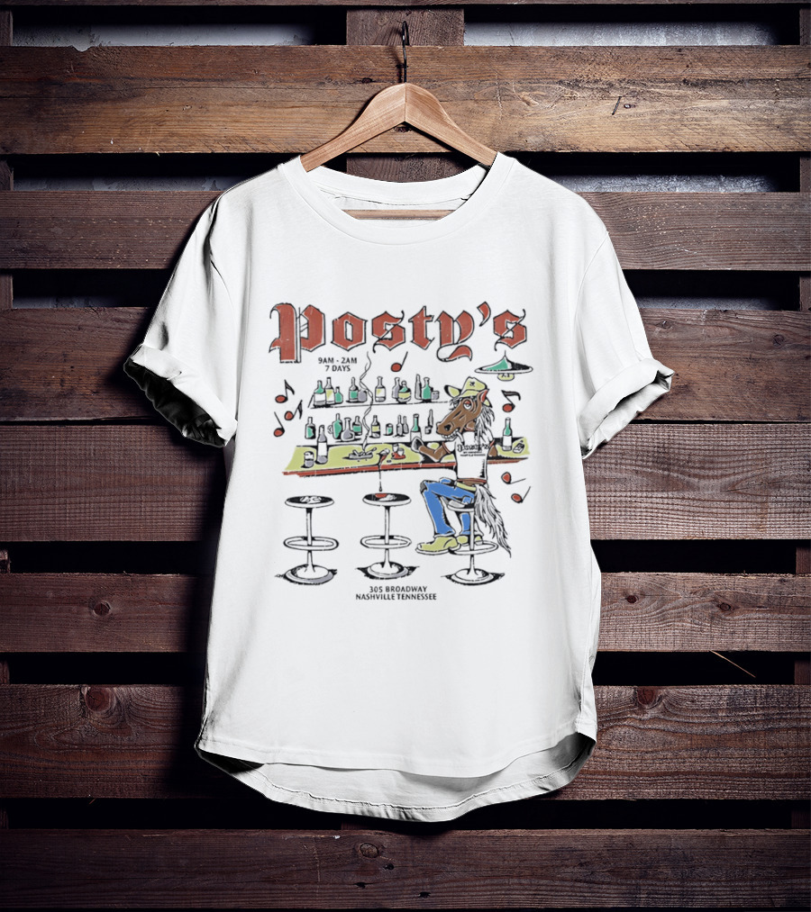 Posty's Nashville Bar Horse 305 Broadway Tennessee T-Shirt