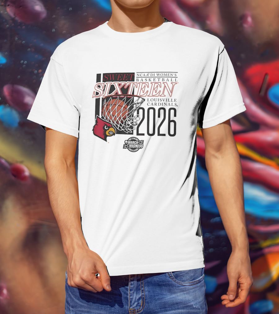 Sweet Sixteen 2026 NCAA DI Women's Basketball Louisville Cardinals College Bounders T-Shirt