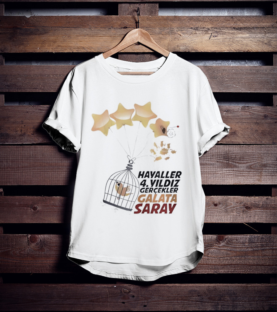Havaller 4 Yıldız Gerçekler Galata Saray Turkish Football Club Stars T-Shirt