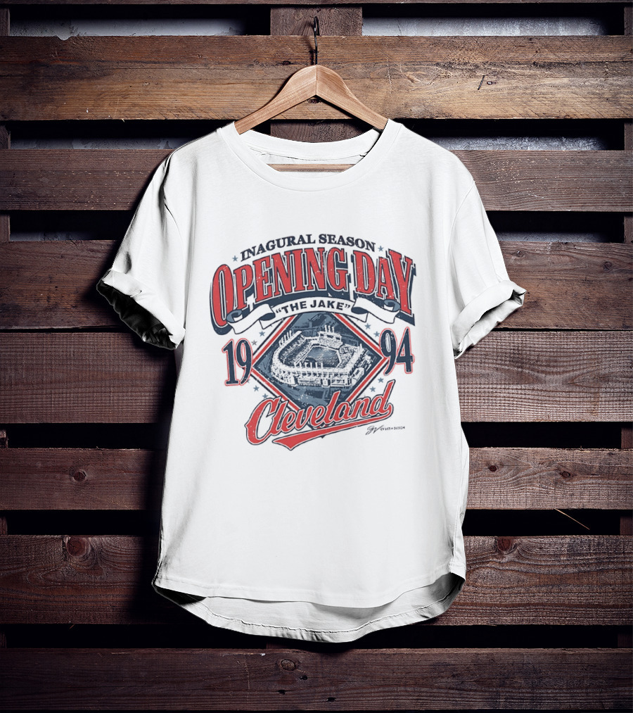 Inaugural Season Opening Day The Jake 1994 Cleveland Baseball T-Shirt