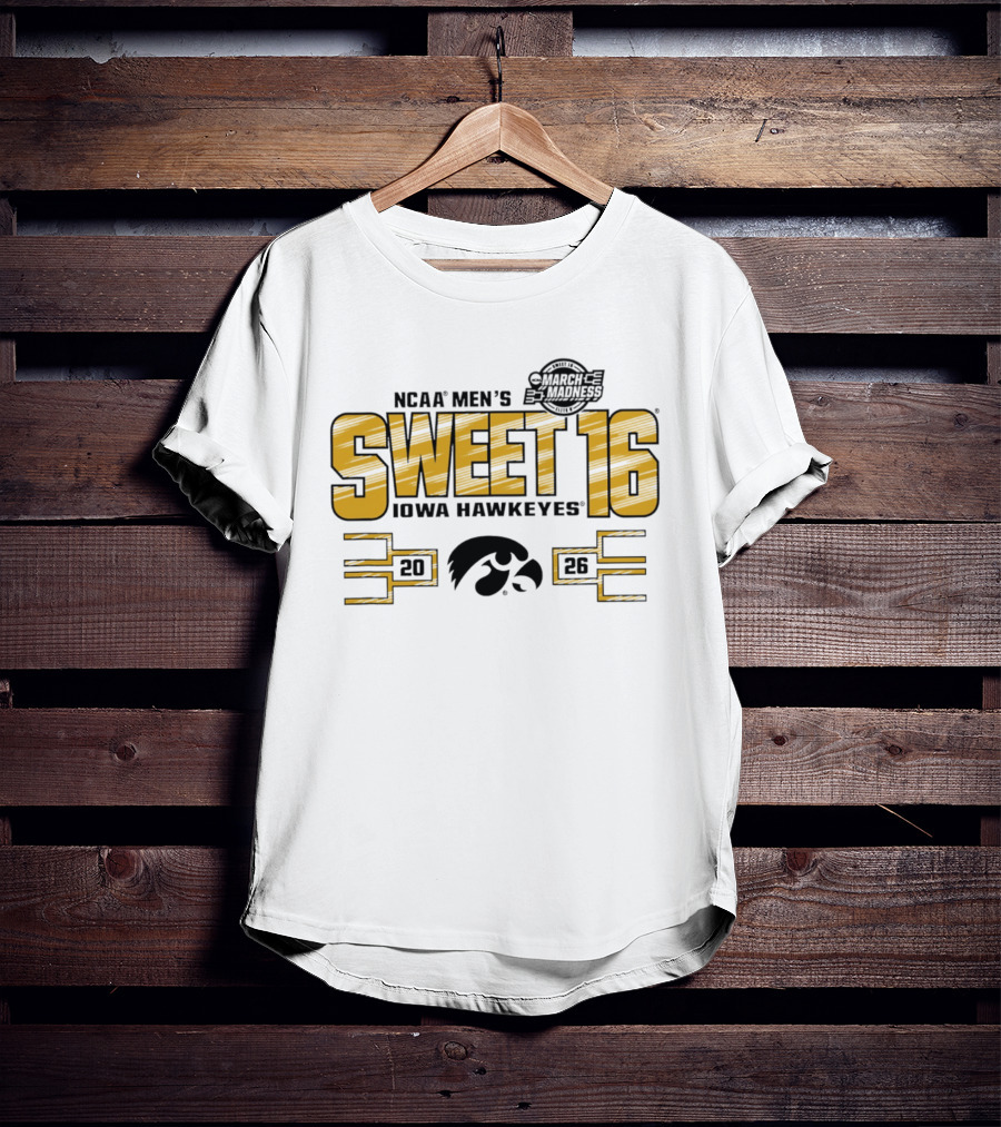 NCAA Men's March Madness 2026 Iowa Hawkeyes Sweet 16 T-Shirt