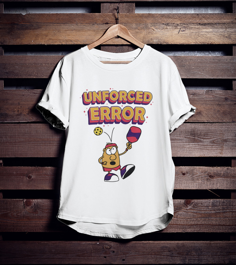 Unforced Error Pickleball Cartoon Paddle Player T-Shirt