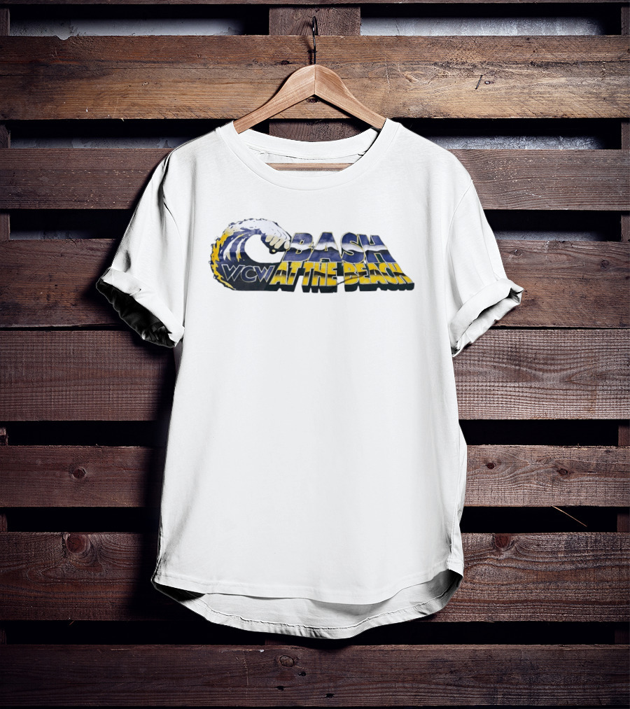 WCW Bash At The Beach Wave Logo Classic Wrestling Event T-Shirt