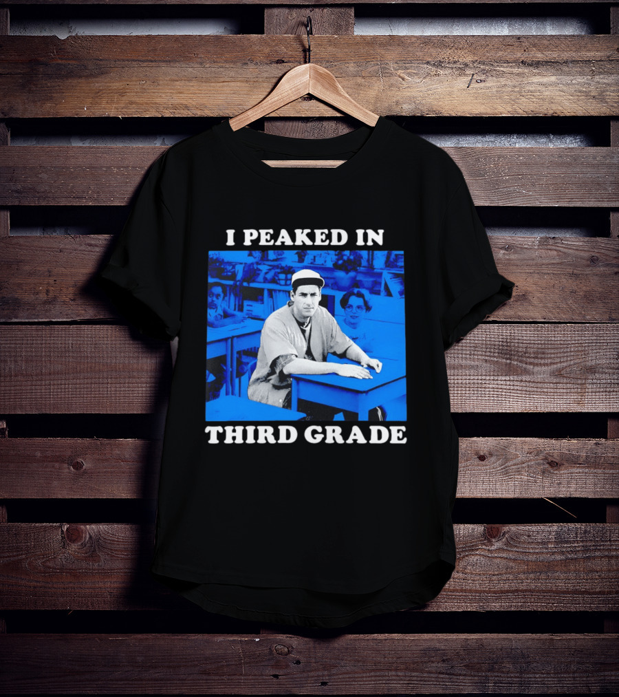 Adam Sandler I Peaked In Third Grade Billy Madison Movie Blue Classroom T-Shirt