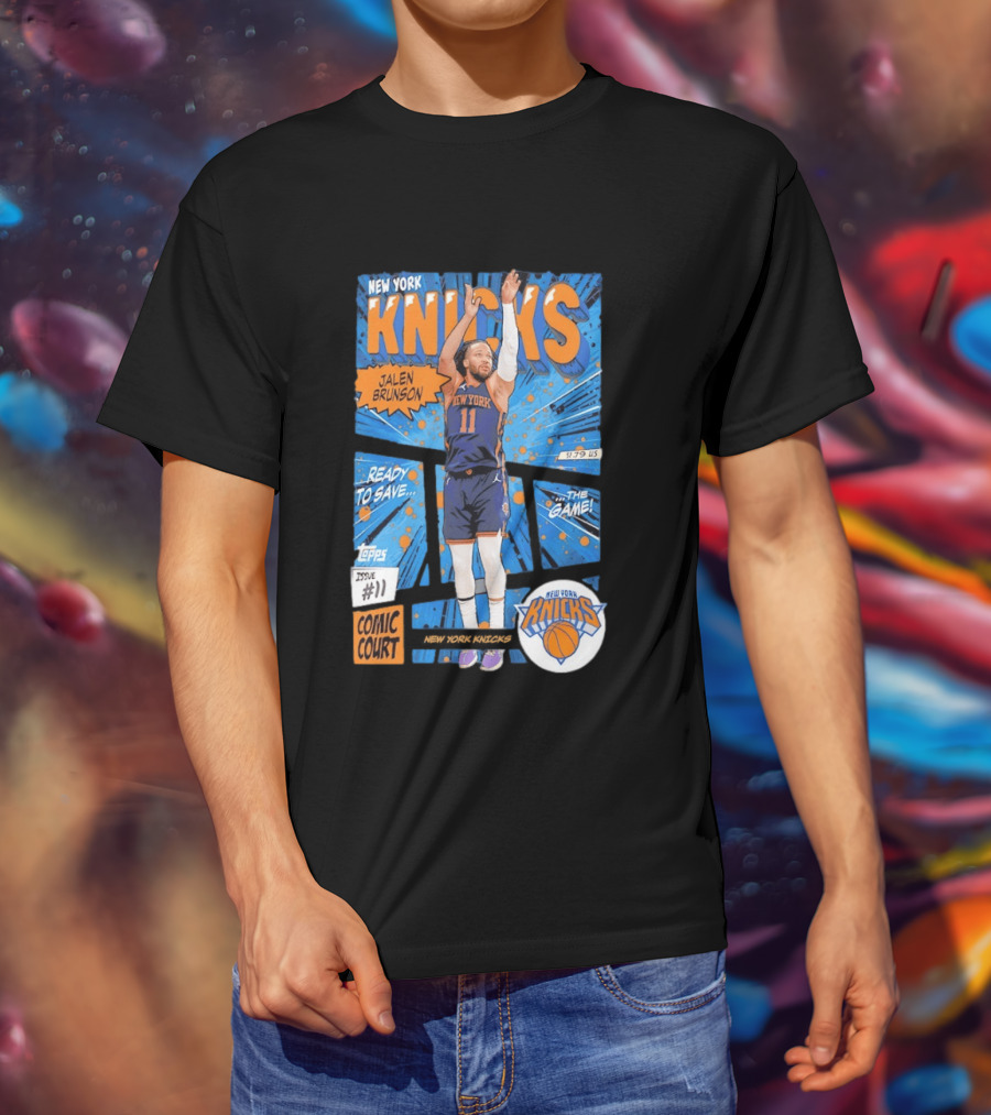 New York Knicks Jalen Brunson Comic Court Issue 11 Basketball 2026 T-Shirt