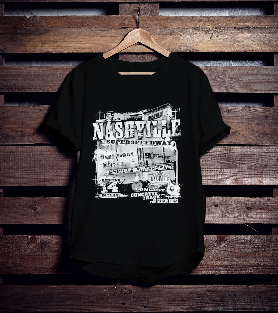 Nashville Superspeedway D Shaped Oval Longest Concrete Track In The Series Racing T-Shirt