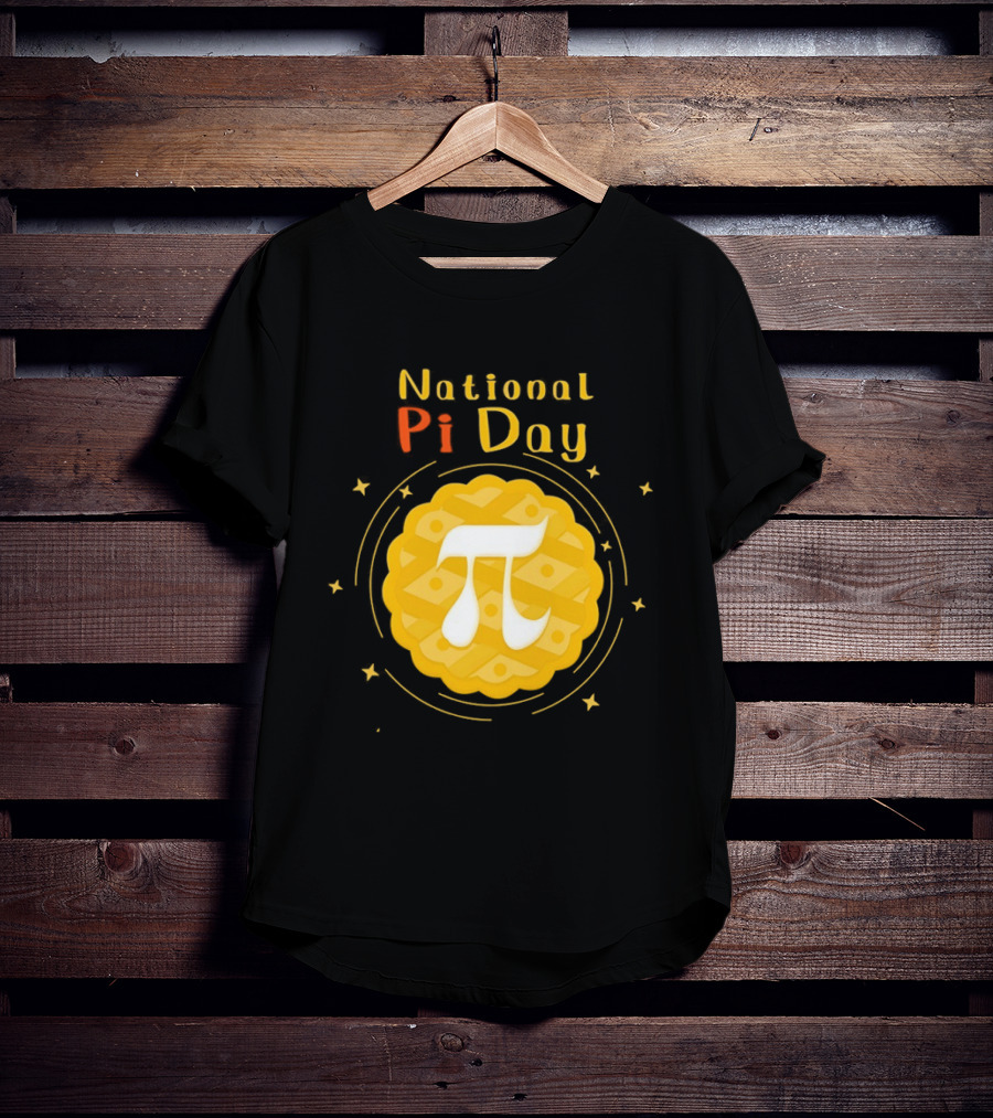 National Pi Day Pie Icon With Stars And Math T-Shirt