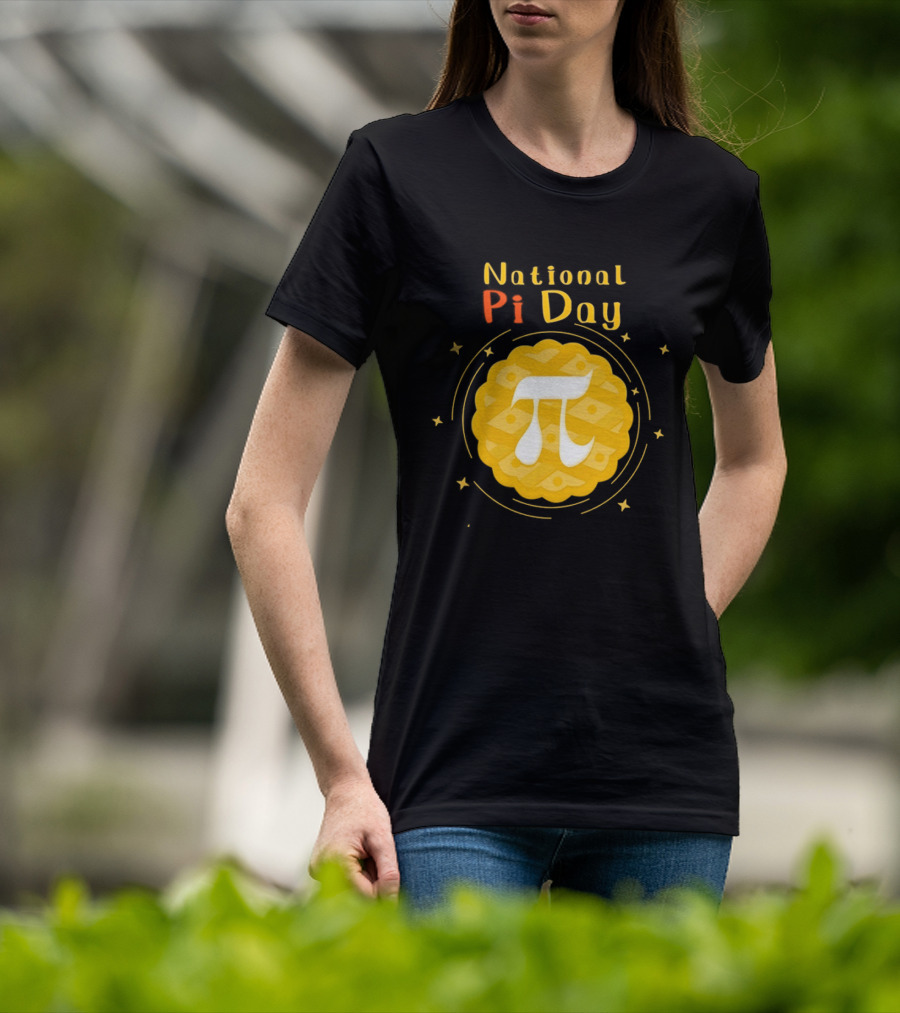 National Pi Day Pie Icon With Stars And Math T-Shirt
