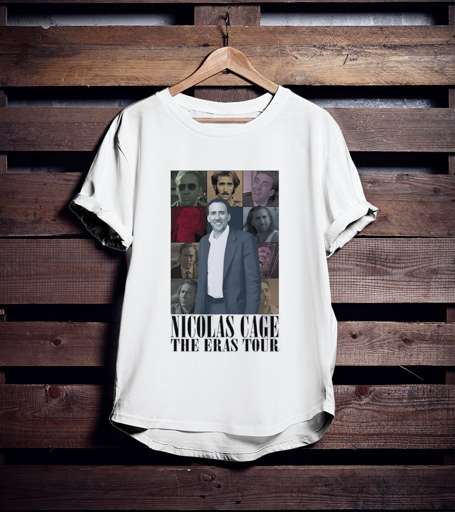 Nicolas Cage The Eras Tour Multicolor Collage T-Shirt