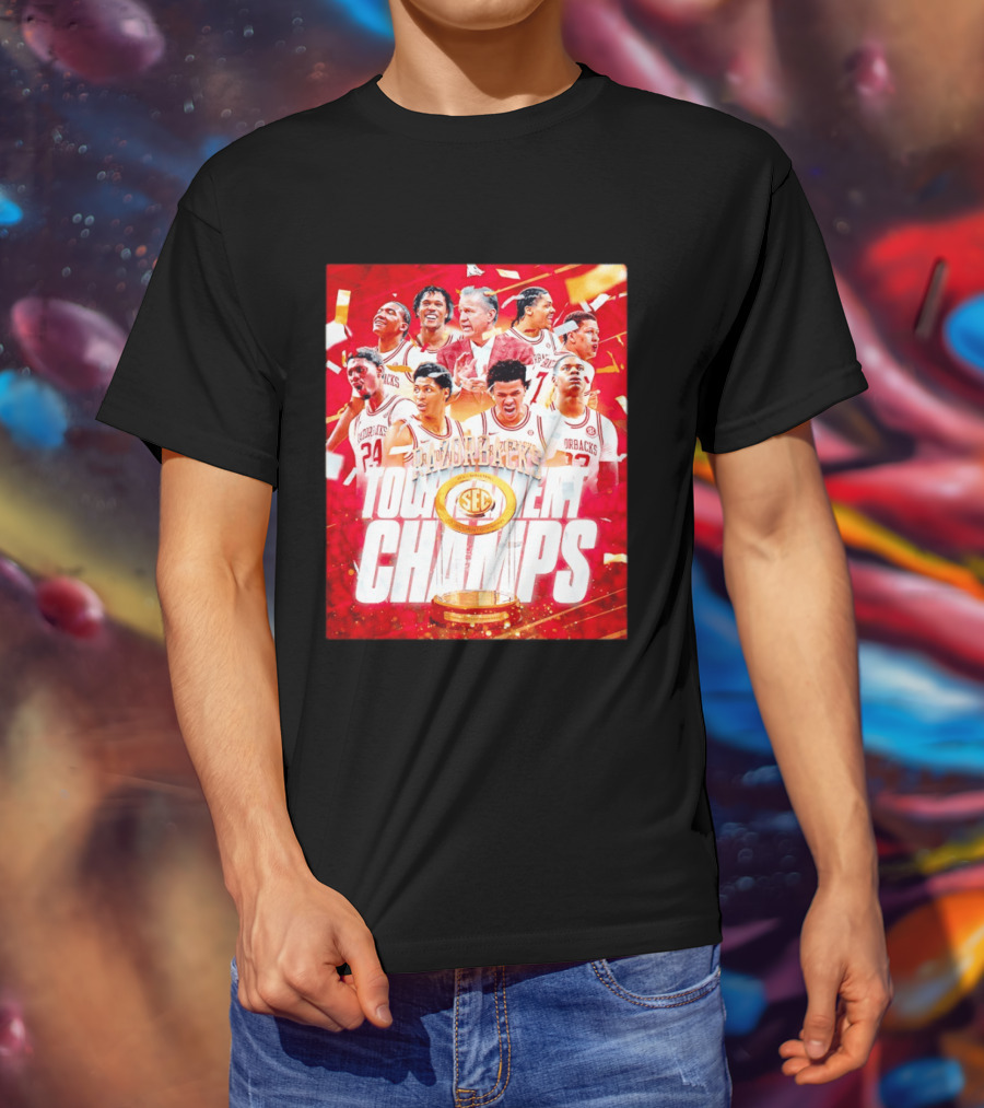 Arkansas Razorbacks SEC Tournament Champs Basketball T-Shirt