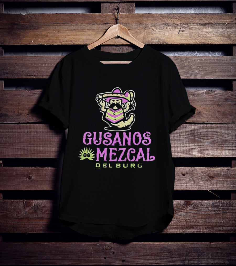 Gusanos Mezcal Del Burg 2026 Sombrero Worm Cartoon T-Shirt