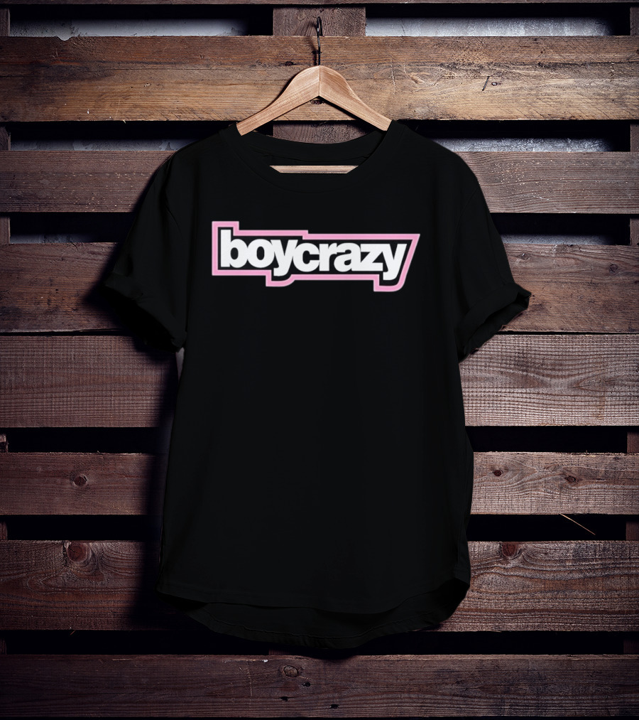 Boycrazy Pink And Black Bold Font T-Shirt