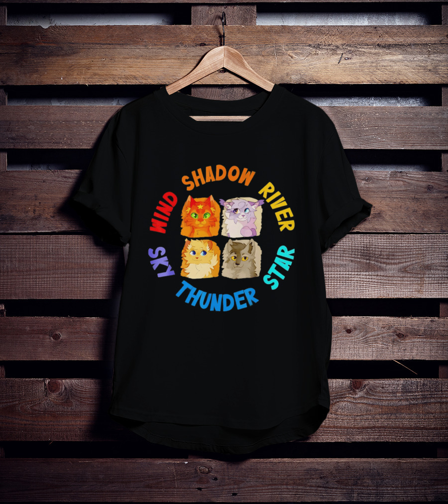Wind Shadow River Star Thunder Sky Cats T-Shirt