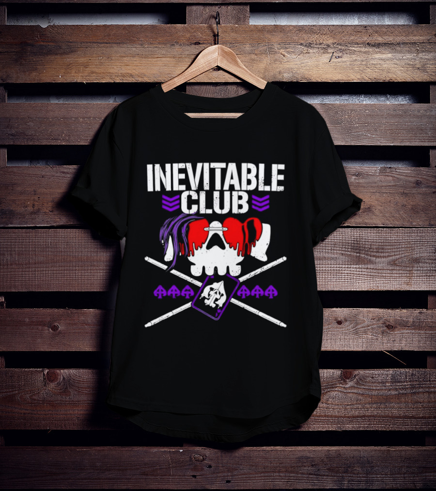 Inevitable Club Skull Red Purple Suplex Wrestling T-Shirt