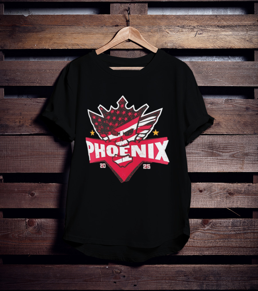 Cody Rhodes Phoenix Nightmare 2025 WWE Star Stripes Skull T-Shirt