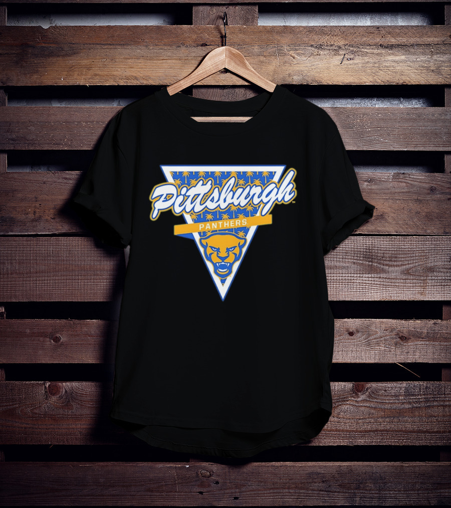 Pittsburgh Panthers Football Palm Tree Triangle T-Shirt