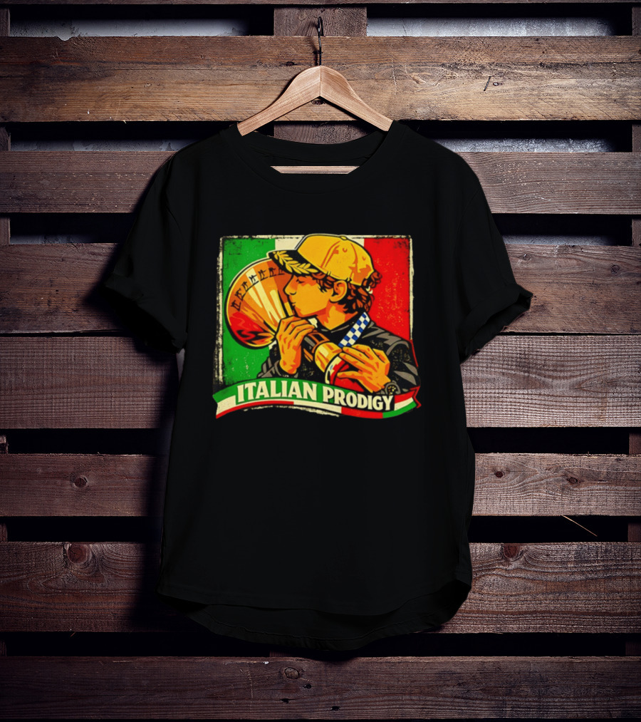 Italy Player Kissing Trophy Italian Prodigy Flag T-Shirt