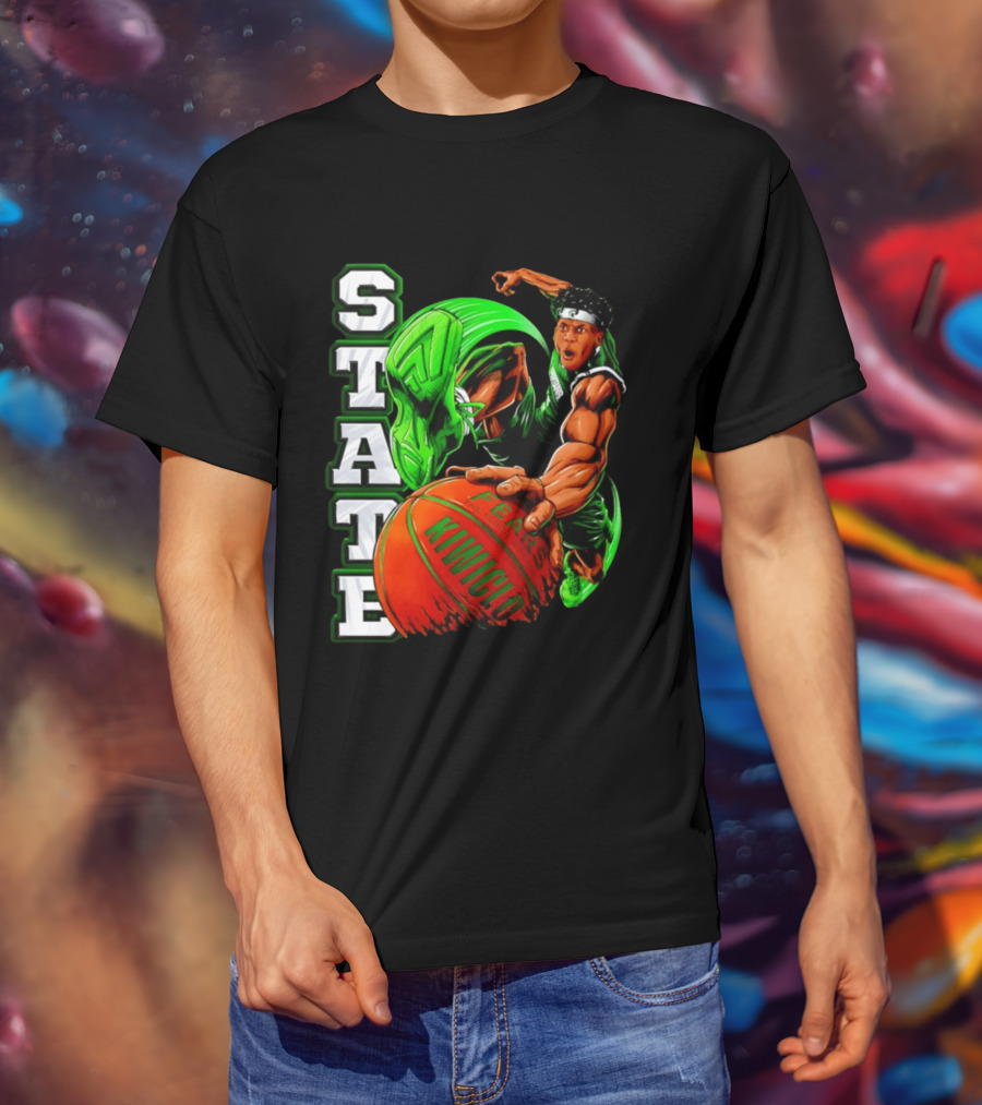 STATE Jeremy Fears Jr The Floor General Michigan Spartans Kiwicho T-Shirt