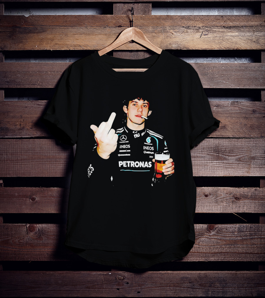 Kimi Antonelli F1 Petronas Mercedes Smoking Beer Middle Finger T-Shirt