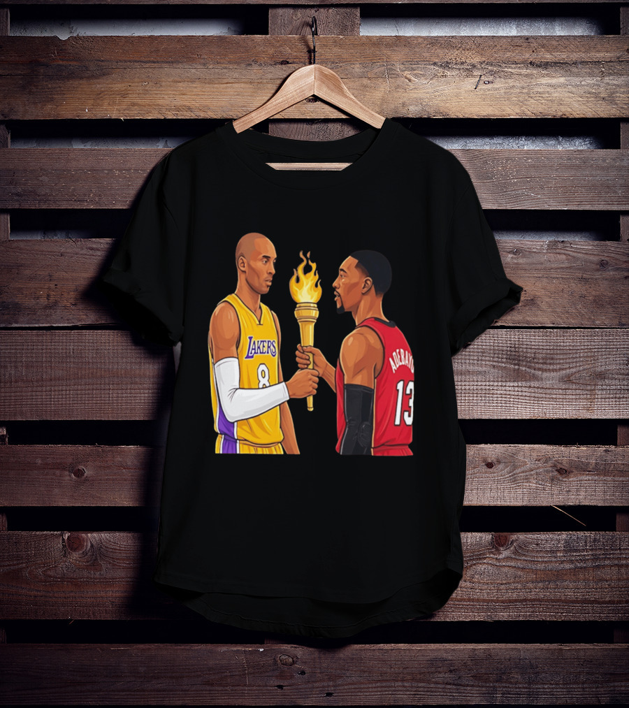 Kobe Lakers Number 8 Passing Torch To Adebayo Number 13 Basketball Moment T-Shirt