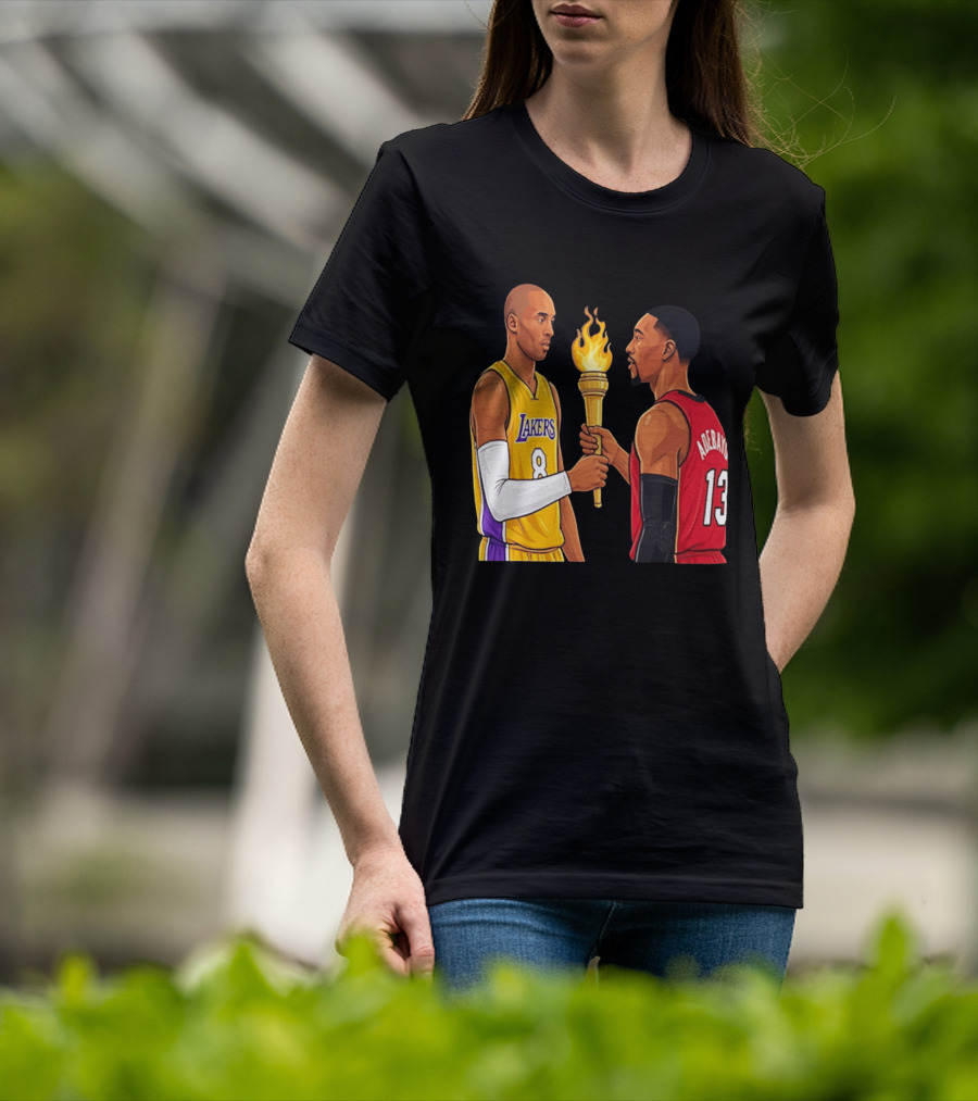 Kobe Lakers Number 8 Passing Torch To Adebayo Number 13 Basketball Moment T-Shirt