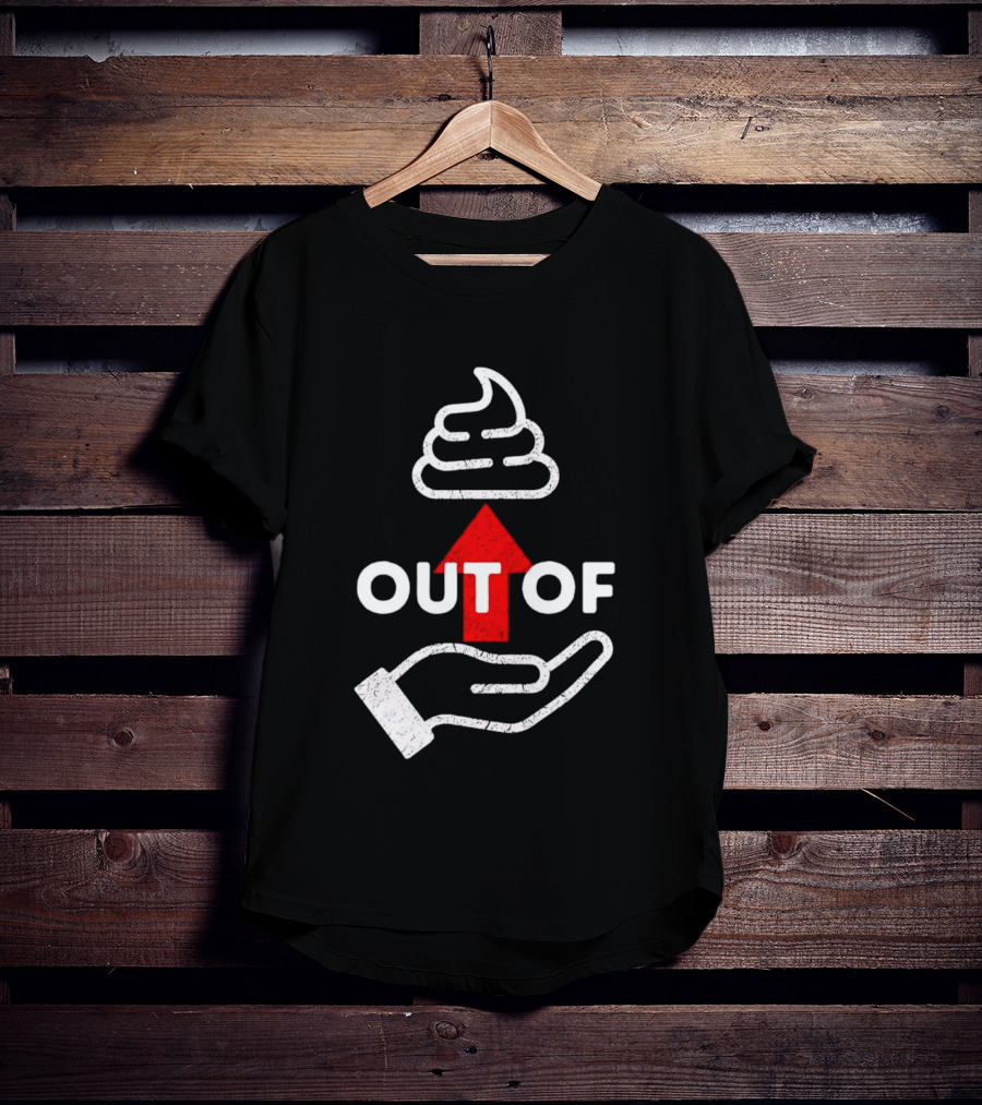 Poop Emoji Hand Gesture Out Of Luck Up Arrow T-Shirt