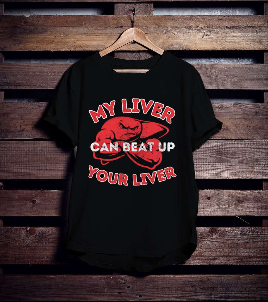 My Liver Can Beat Up Your Liver Red Boxing Gloves T-Shirt