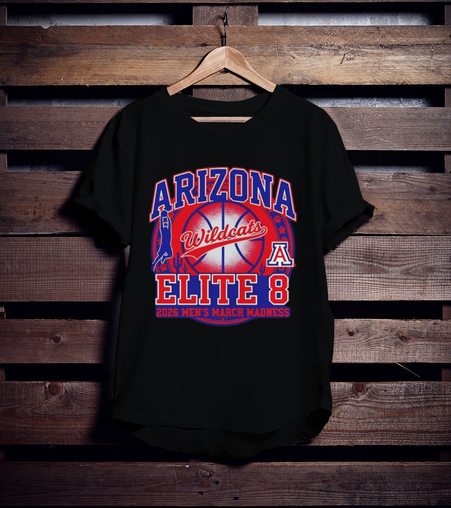 Arizona Wildcats Elite 8 2026 Men's March Madness Basketball T-Shirt