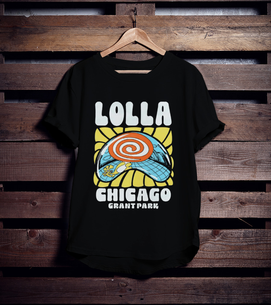 Lolla Chicago Grant Park Swirl Hat Summer Sunburst T-Shirt