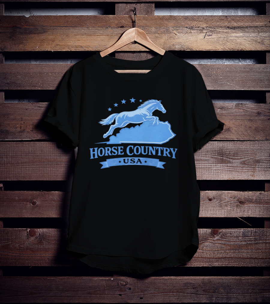 Horse Country USA Blue Horse Kentucky Stars T-Shirt