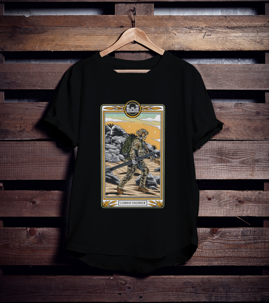 Combat Engineer Tactical Card Soldier With Gear T-Shirt