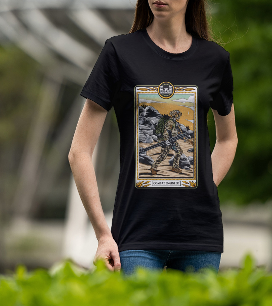Combat Engineer Tactical Card Soldier With Gear T-Shirt