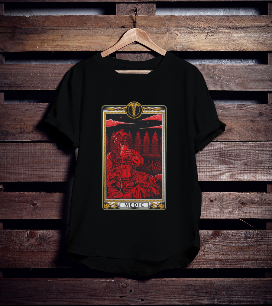 Medic Skeleton Soldier Tactical Card T-Shirt