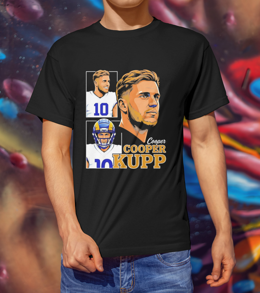 Cooper Kupp Number 10 Los Angeles Rams Football Player Collage 2026 T-Shirt