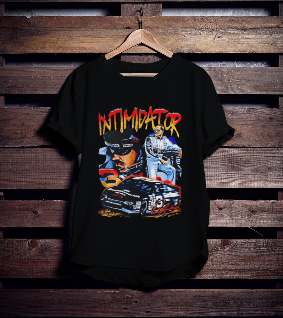Dale Earnhardt Sr Intimidator NASCAR Racing Legend Number 3 Car Simpson Wrangler T-Shirt