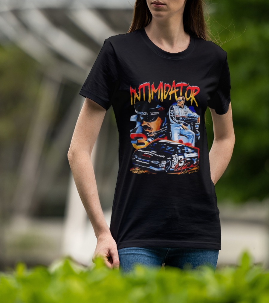 Dale Earnhardt Sr Intimidator NASCAR Racing Legend Number 3 Car Simpson Wrangler T-Shirt