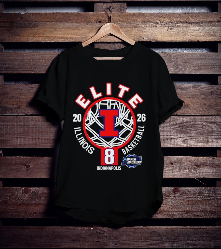 Illinois Fighting Illini Men's Basketball Elite Eight 2026 Indianapolis NCAA March Madness T-Shirt
