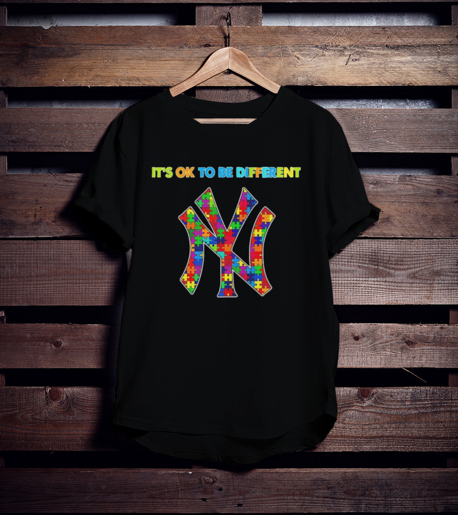 New York Yankees It's OK To Be Different Puzzle T-Shirt