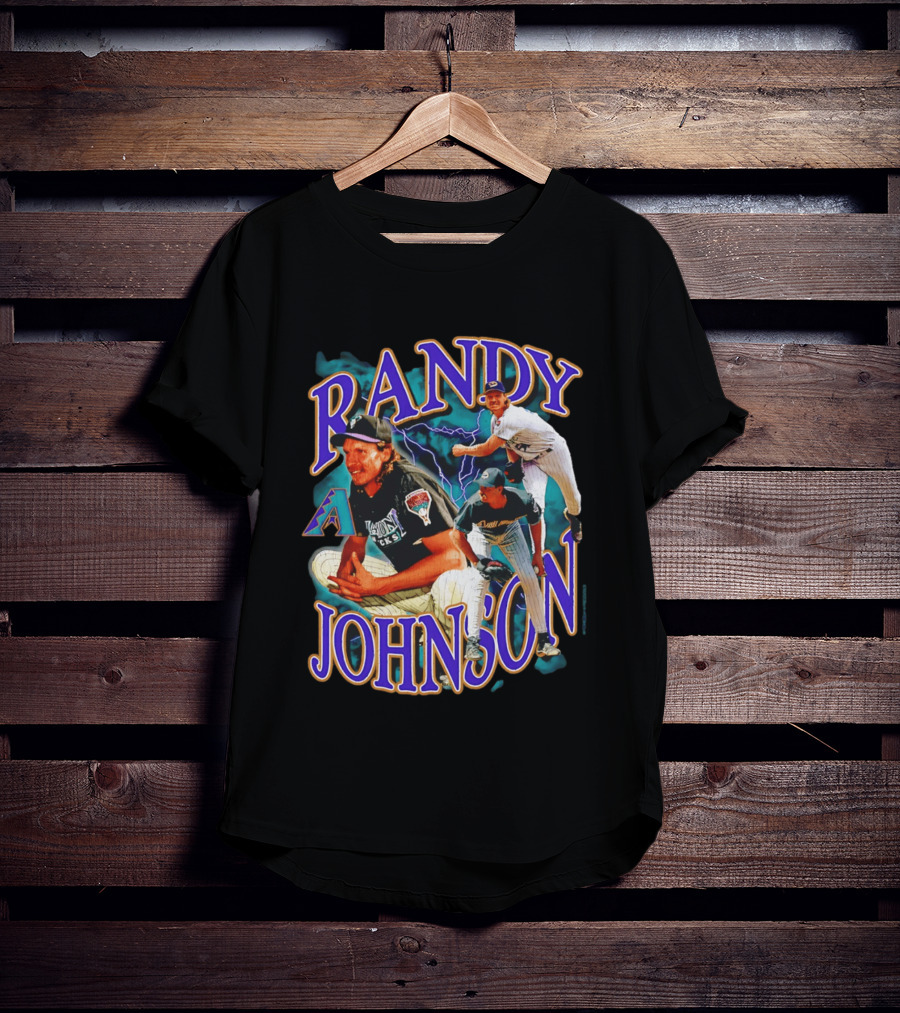 Randy Johnson Arizona Diamondbacks Collage Player '26 Lightning Pitcher T-Shirt