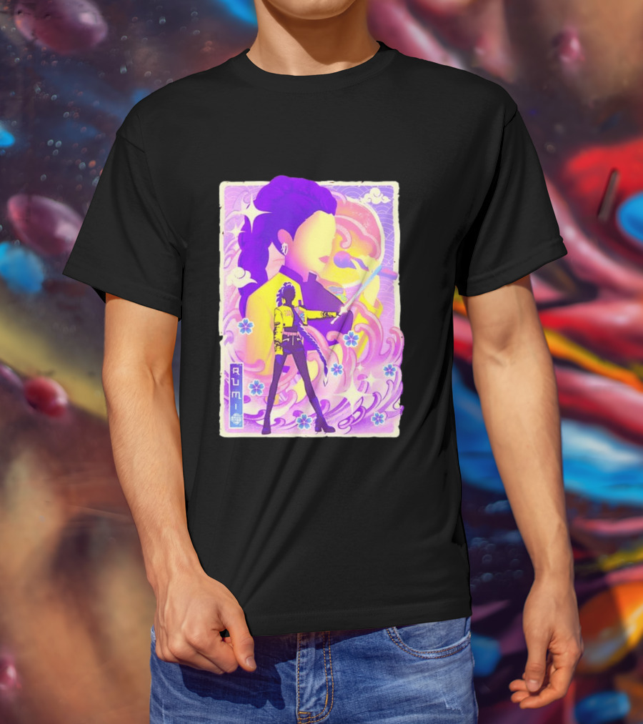 Rumi KPop Demon Hunters Musha E Floral Warrior T-Shirt
