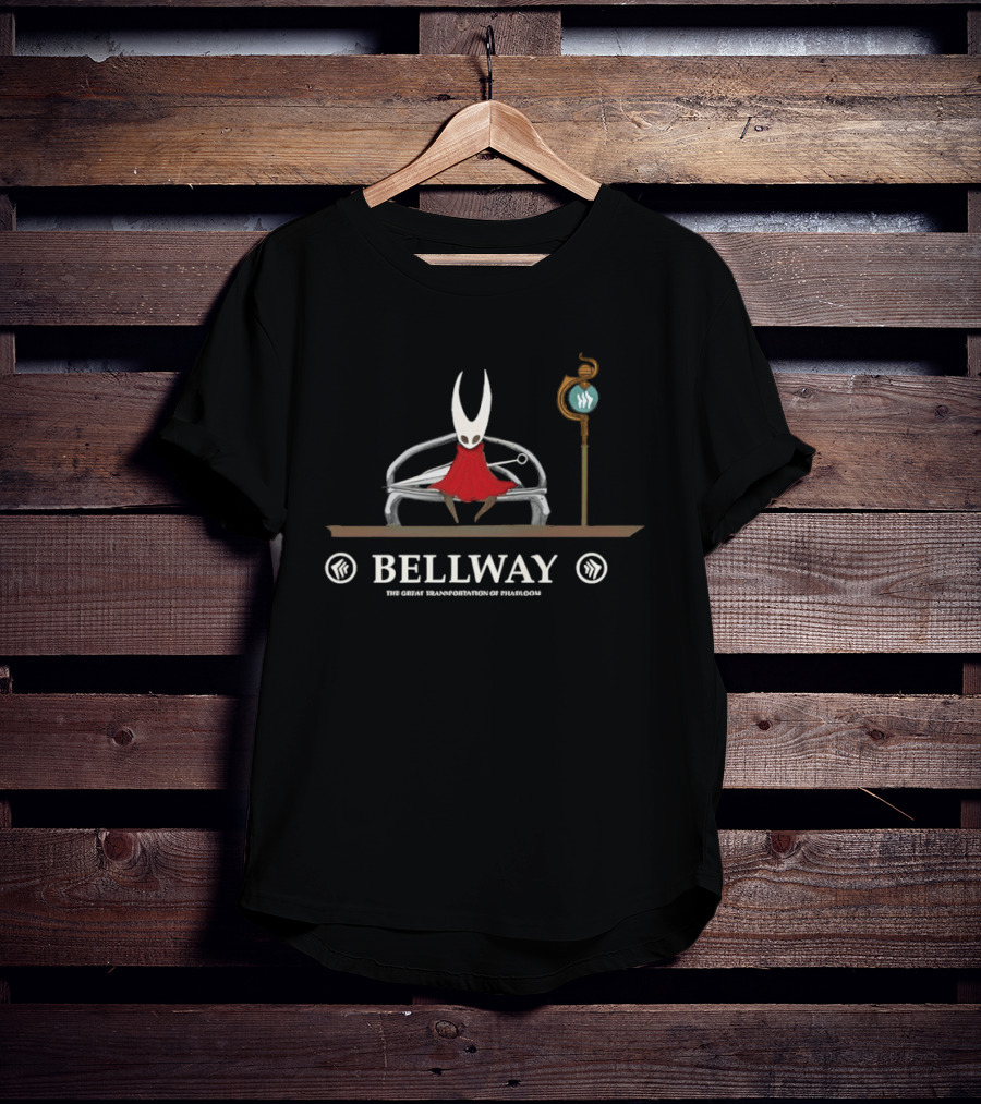 Silksong Bellway The Great Transportation Of Pharloom Hollow Knight Hornet Sitting Bench T-Shirt