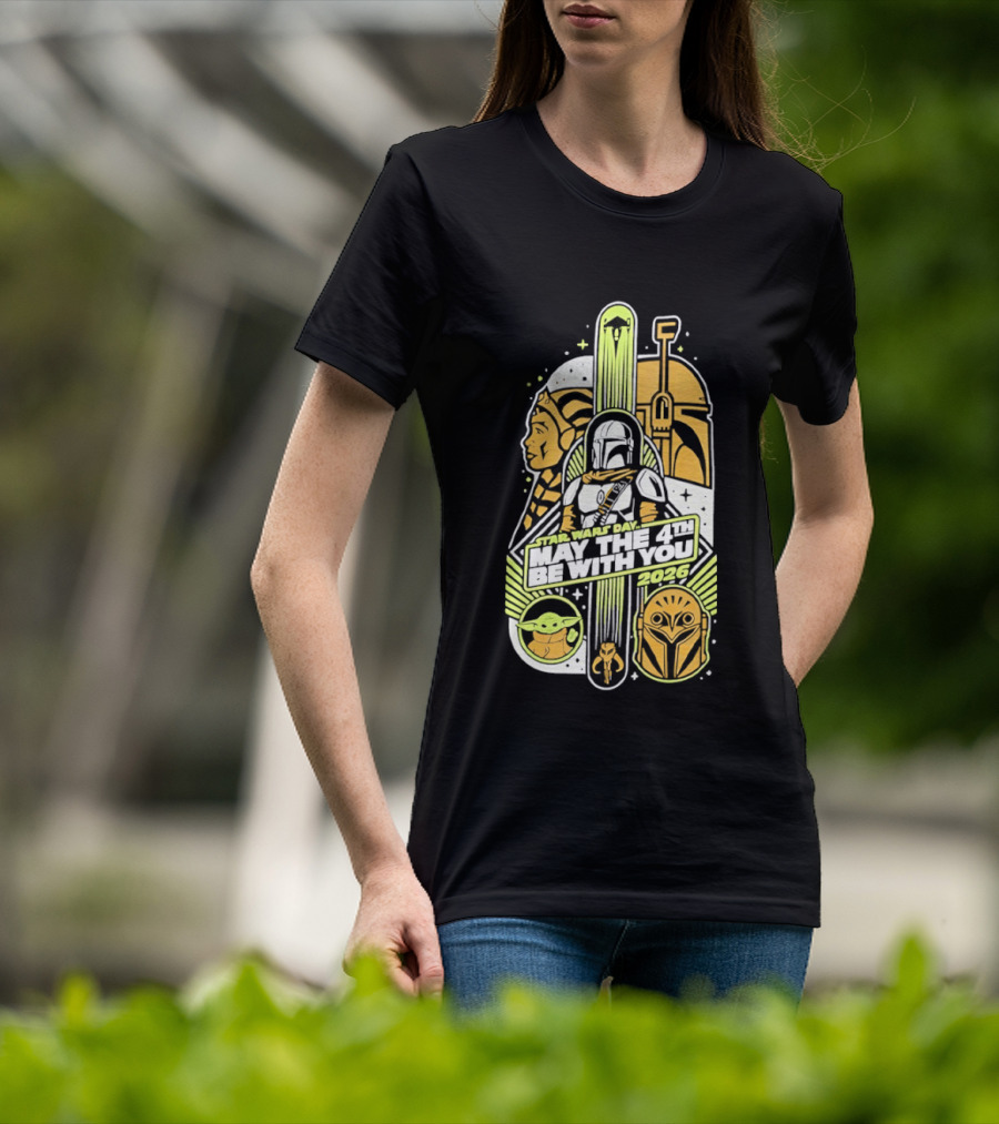 Star Wars Day May The 4th Be With You 2026 Yoda Boba Fett Celebration T-Shirt