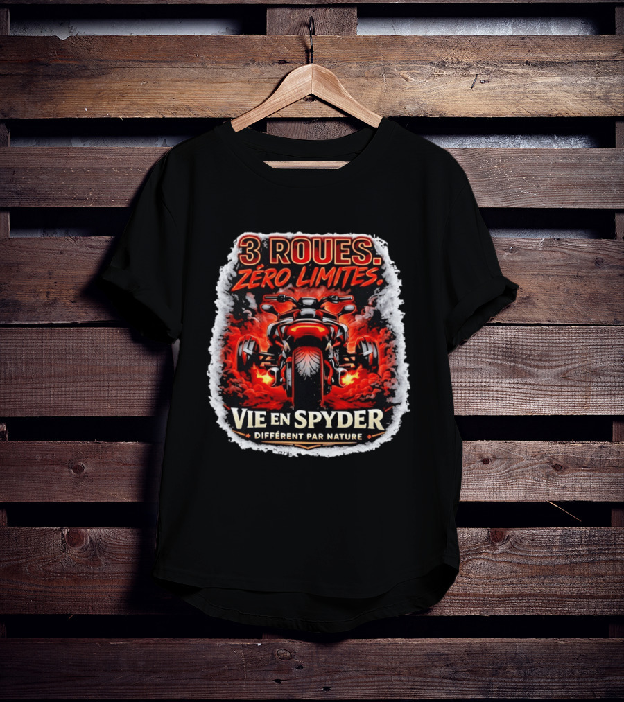 3 Roues Zéro Limites Vie En Spyder Différent Par Nature Moto Trike Adventure T-Shirt