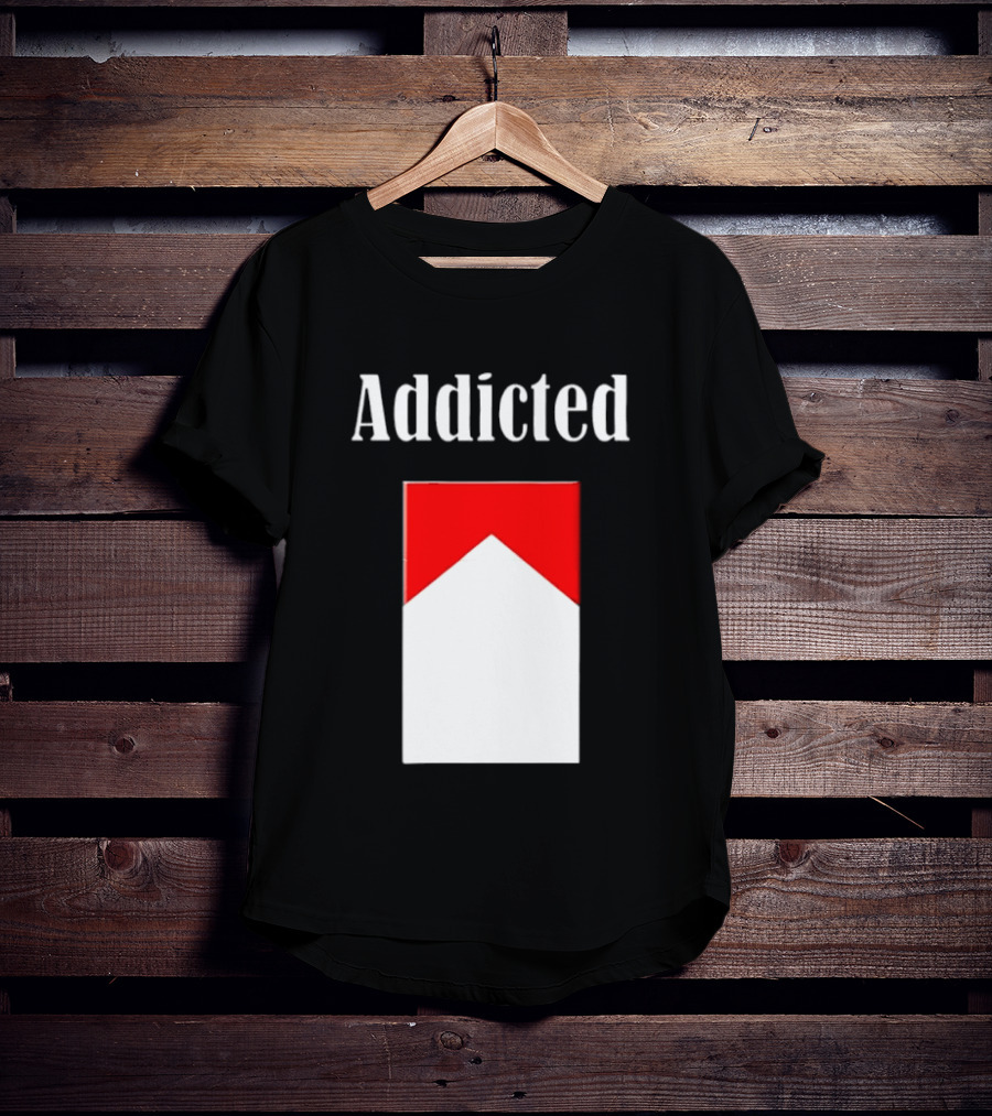 Addicted Cigarette Box Red And White T-Shirt