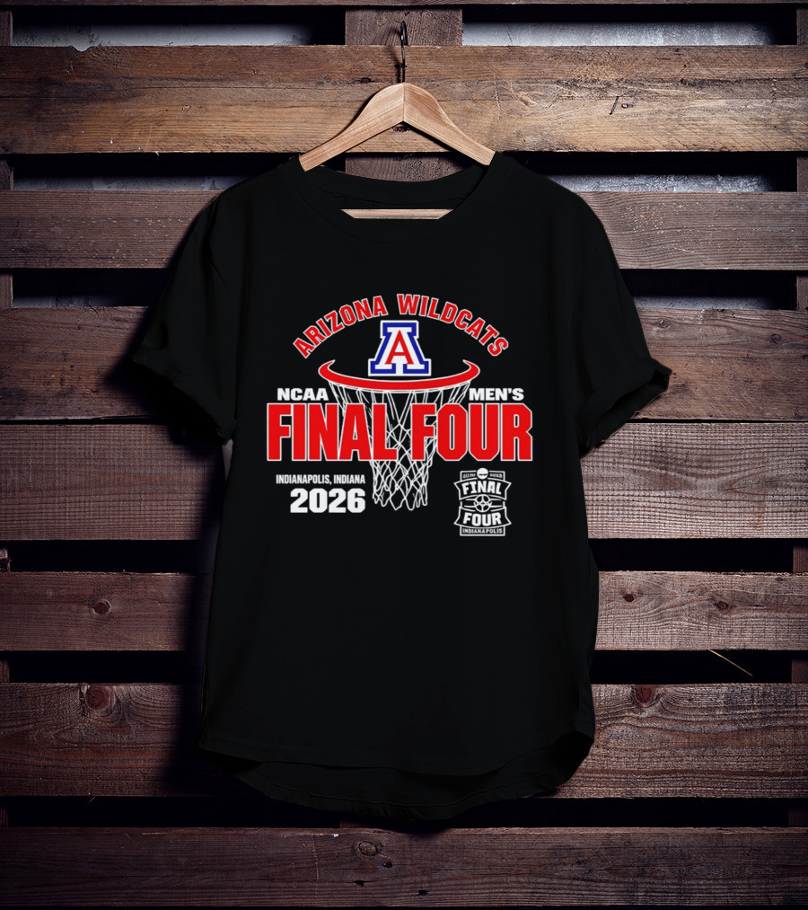 Arizona Wildcats 2026 NCAA Men's Final Four Indianapolis Indiana Basketball T-Shirt