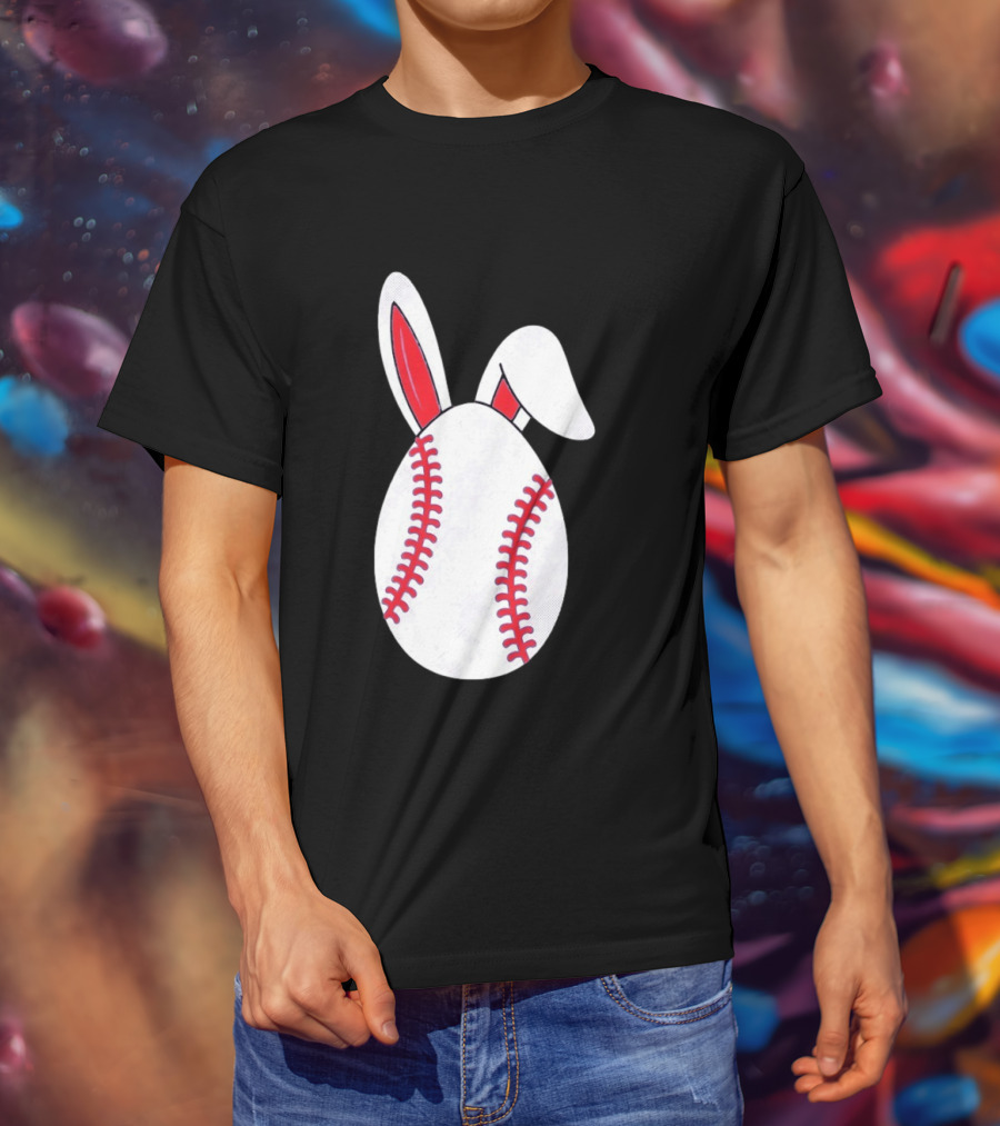 Happy Easter Bunny Ears Baseball Egg T-Shirt